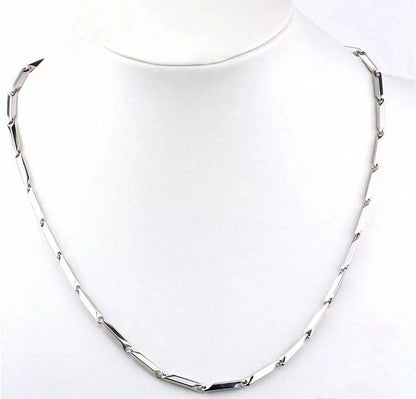Silver-Plated Bamboo Stick Stainless Steel Necklace for Men & Women✨
