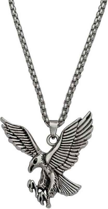 Silver War Eagle Flying Pendant for Men & Women 🦅✨