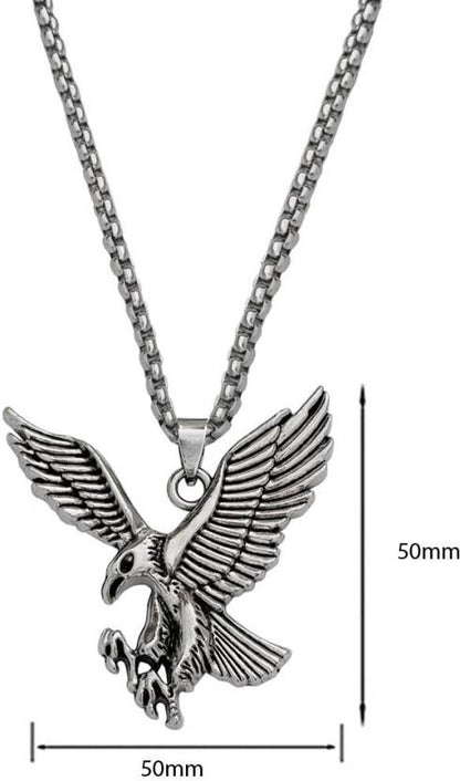 Silver War Eagle Flying Pendant for Men & Women 🦅✨
