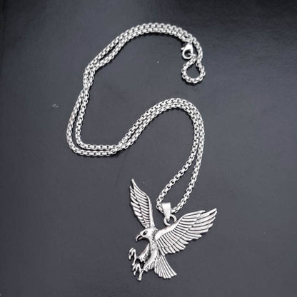 Silver War Eagle Flying Pendant for Men & Women 🦅✨