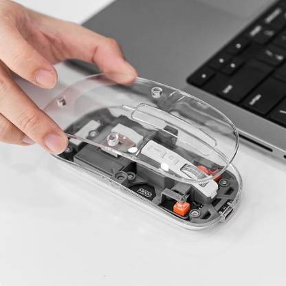 Transparent Triple-Mode Wireless Mouse | Rechargeable & Bluetooth 5.1 & 2.4GHz ✨