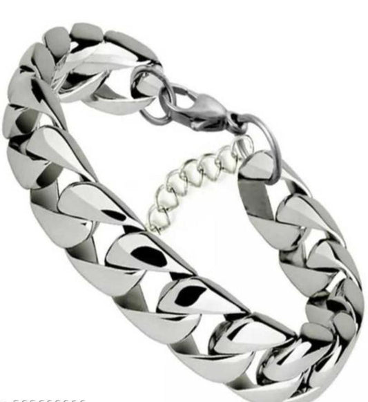 Stylish Stainless Steel Silver Bracelet 🔗| Durable & Elegant Chain Cuff for Men & Women ✨